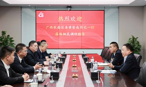 钦州市钦南区委书记黄登成一行莅临尊龙凯时调研