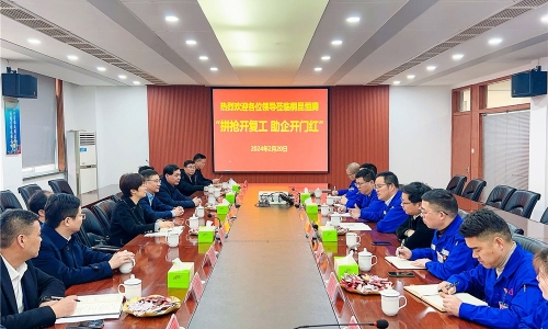 拼抢开复工•助推开门红丨湖州市副市长、长兴县委书记石一婷率县四套班子莅临尊龙凯时恒腾调研